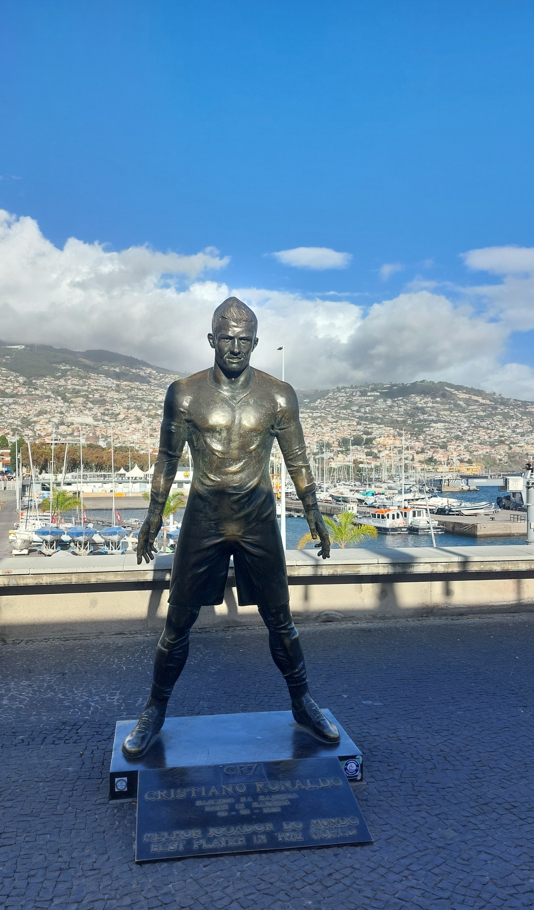 Cristiano-Ronaldo-Statue im Hafen von Funchal, Madeira