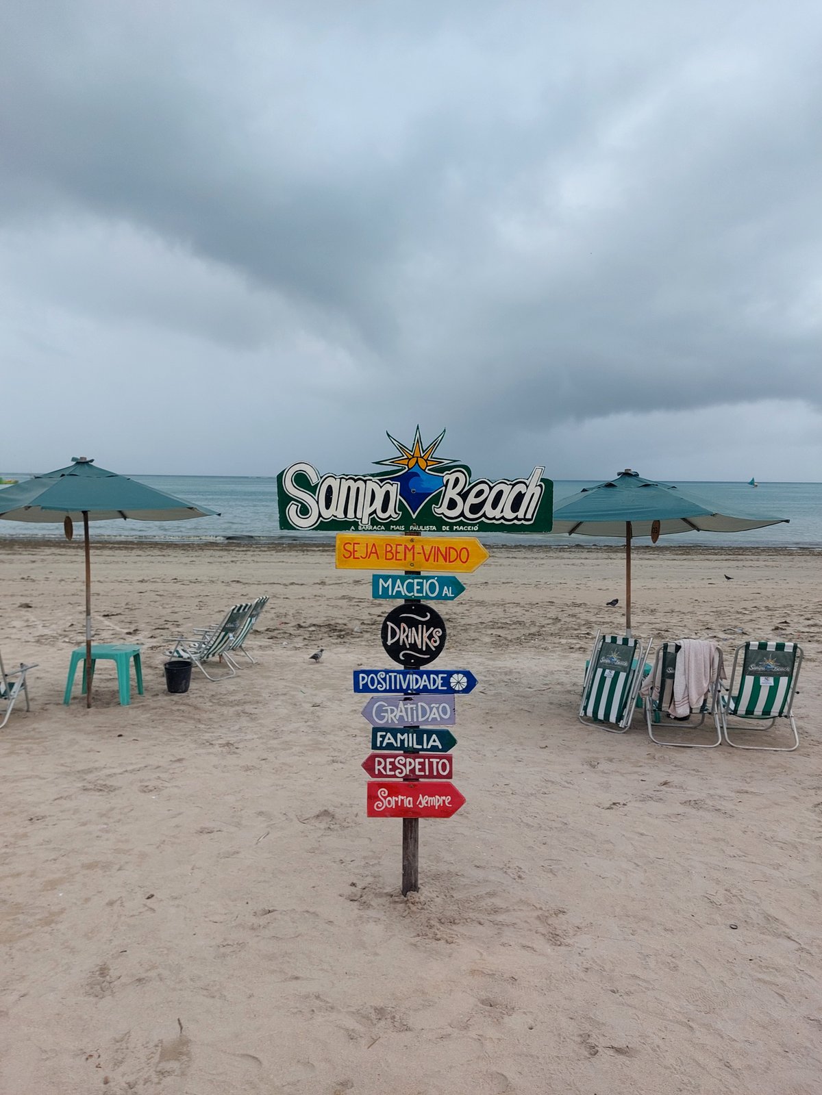 Sampa Beach Strandbar Schild in Maceió Brasilien