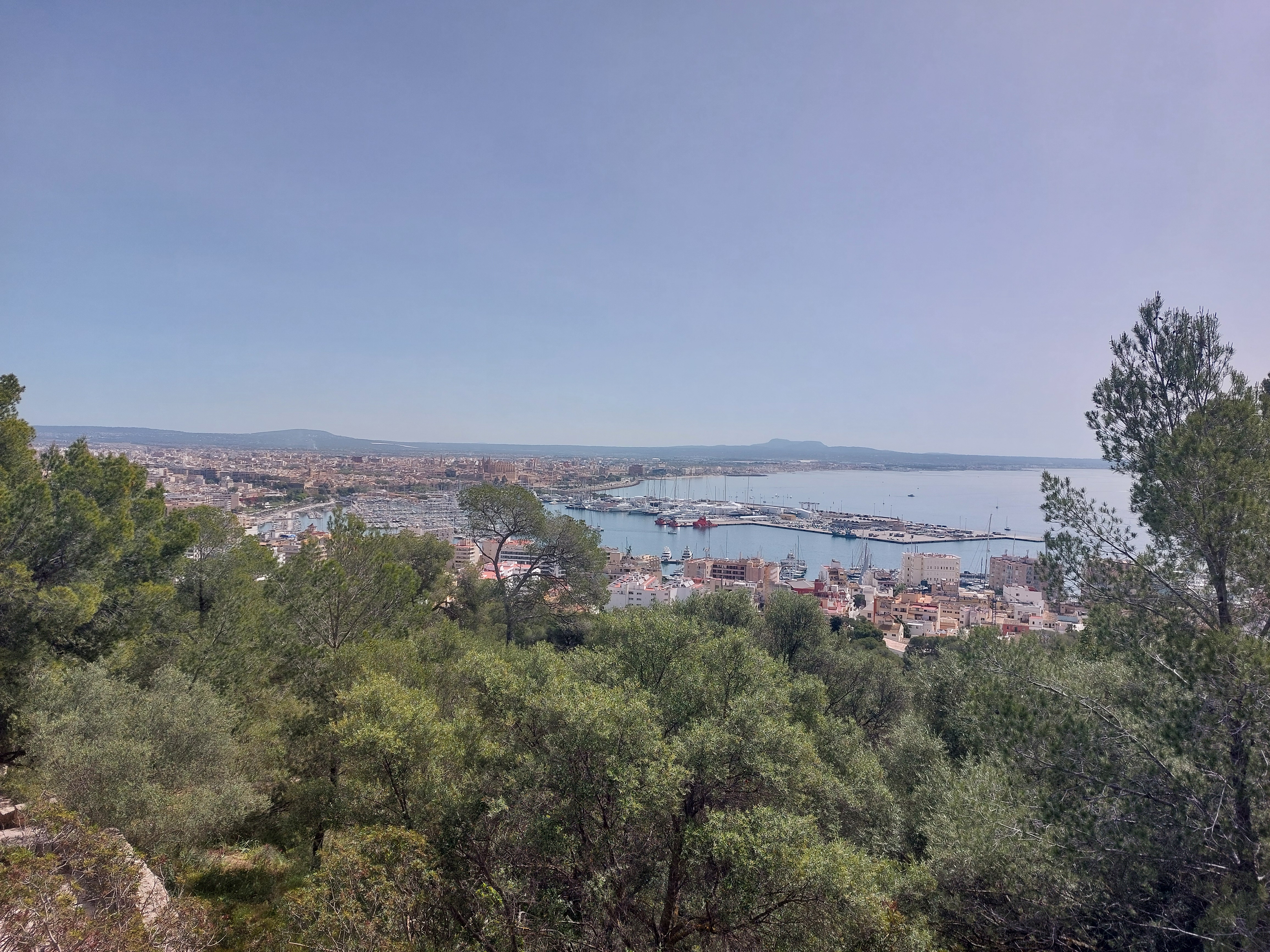 Ausblick über Palma de Mallorca und den Hafen vom Castell de Bellver